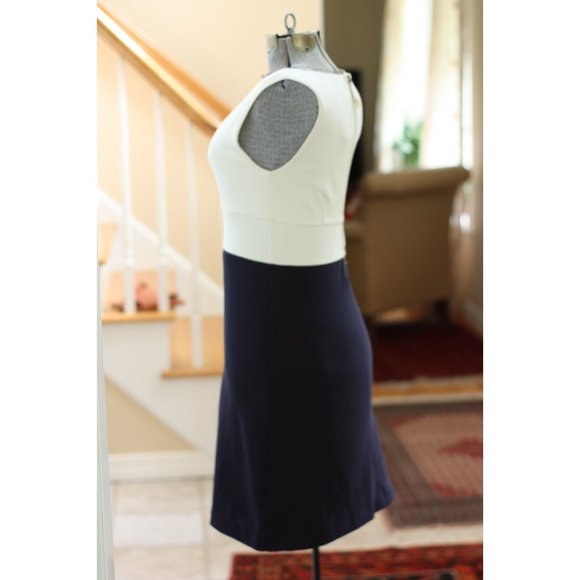 J. CREW Navy Blue and Cream Dress - Picture 2 of 6